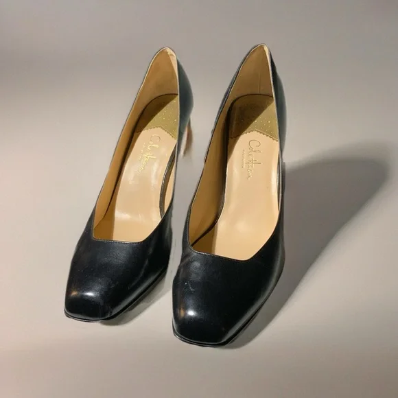Nike Air Cole Haan Collection Black Square-Toe 3" Heels. - Picture 1 of 12